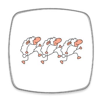 Trois moutons marchant Happy Pride 3 Friends Team - Magnet carré - blanc - Devant