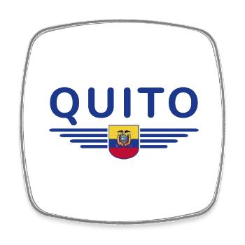 Quito Ecuador Fans T-Shirt Design - Viereckiger Kühlschrankmagnet - Weiß - Vorne