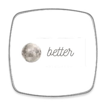 Partner motif - better together - Moon - Square fridge magnet - white - Front