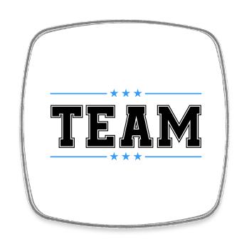 team 02 - Viereckiger Kühlschrankmagnet - Weiß - Vorne