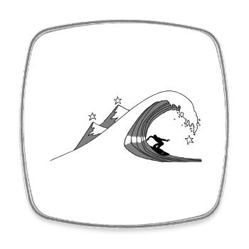 Star Surfing - Square fridge magnet - white - Front