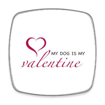 Mon chien est mon Valentin - Magnet carré - blanc - Devant