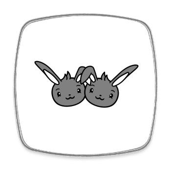 2 Bunnies Friends Team Crew Couple Two Lucky - Square fridge magnet - white - Front
