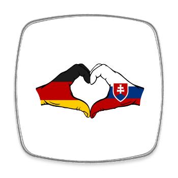 Deutschland Slowakei Flagge Hände Herzform - Viereckiger Kühlschrankmagnet - Weiß - Vorne