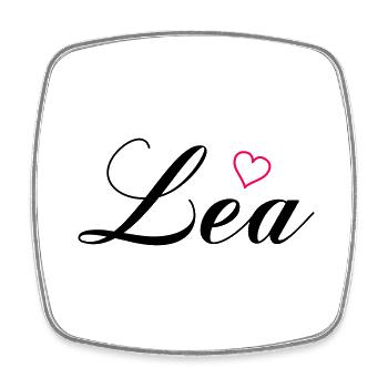 Name Lea - Square fridge magnet - white - Front