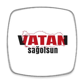 vatan sagolsun v3 - Viereckiger Kühlschrankmagnet - Weiß - Vorne