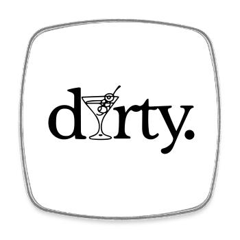 dirty - Square fridge magnet - white - Front