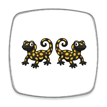 Salamander Gecko comic 2 - Viereckiger Kühlschrankmagnet - Weiß - Vorne