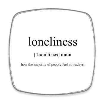 Loneliness | Einsamkeit Definition Dictionary - Viereckiger Kühlschrankmagnet - Weiß - Vorne