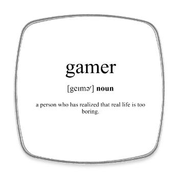 Gamer (Zocker) Definition Dictionary - Viereckiger Kühlschrankmagnet - Weiß - Vorne