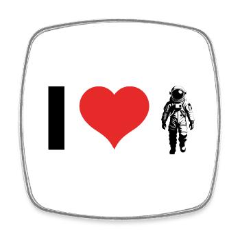 I love Astronauts - Viereckiger Kühlschrankmagnet - Weiß - Vorne