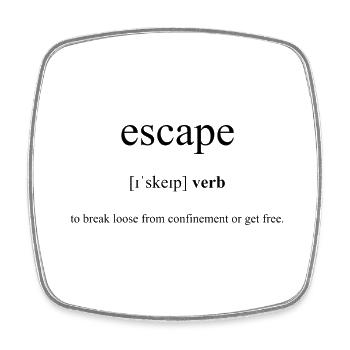 Escape | entkommen Definition Dictionary - Viereckiger Kühlschrankmagnet - Weiß - Vorne