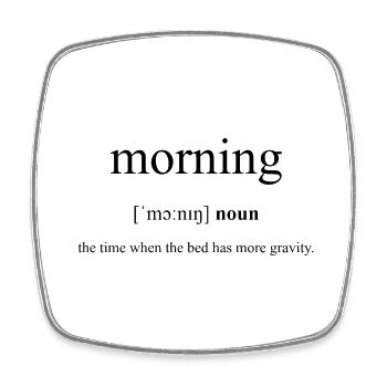 Morning | Morgen Definition Dictionary - Viereckiger Kühlschrankmagnet - Weiß - Vorne