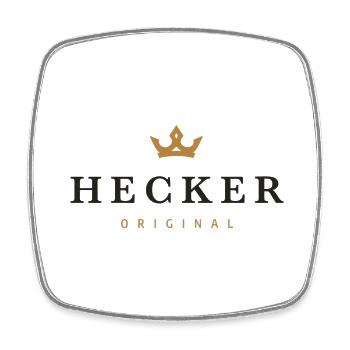 Hecker Original Family Logo - Square fridge magnet - white - Front