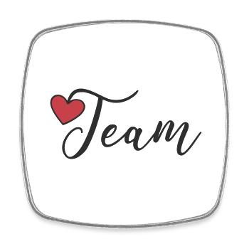 Team Heart - Square fridge magnet - white - Front