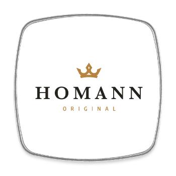 Homann Original Family Logo - Square fridge magnet - white - Front