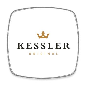 Kessler Original Familienlogo - Viereckiger Kühlschrankmagnet - Weiß - Vorne