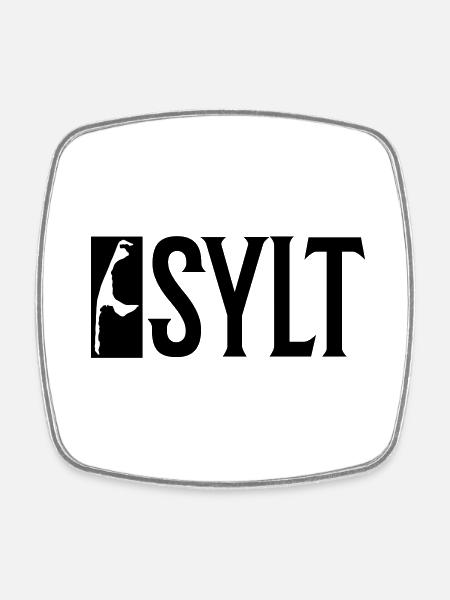 Sylt Urlaub - Viereckiger Kühlschrankmagnet - Weiß