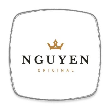 Logo original de la famille Nguyen - Magnet carré - blanc - Devant