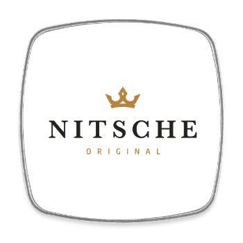 Logo original de la famille Nitsche - Magnet carré - blanc - Devant