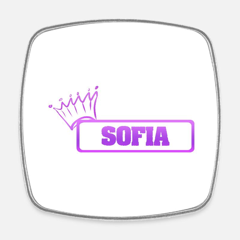 Gift for Sofia - Square fridge magnet - white