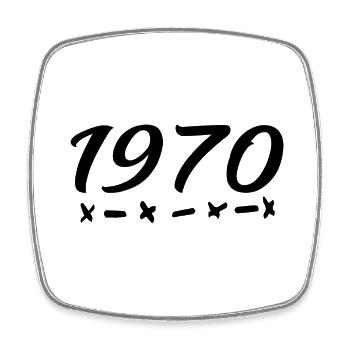 1970 Retro Style 1970 Birthday 1970 Vintage - Square fridge magnet - white - Front