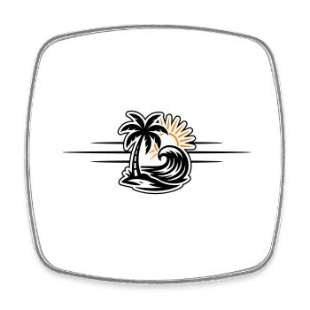 Palmier d’été de l’île - Magnet carré - blanc - Devant
