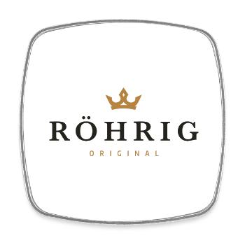 Logo original de la famille Röhrig - Magnet carré - blanc - Devant
