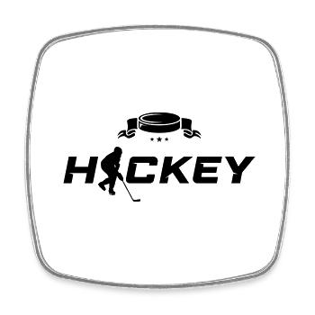 hockey - Viereckiger Kühlschrankmagnet - Weiß - Vorne