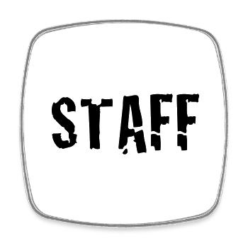 staff - Viereckiger Kühlschrankmagnet - Weiß - Vorne