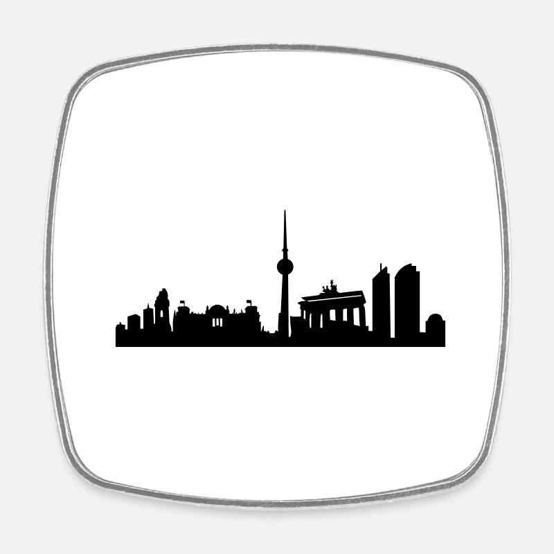 Berlin Skyline - Viereckiger Kühlschrankmagnet - Weiß