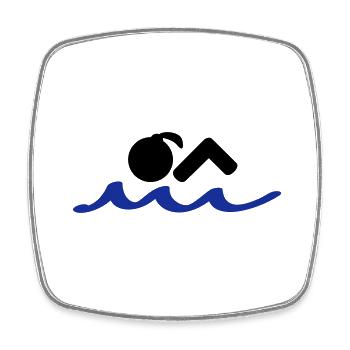 swimmer - Square fridge magnet - white - Front