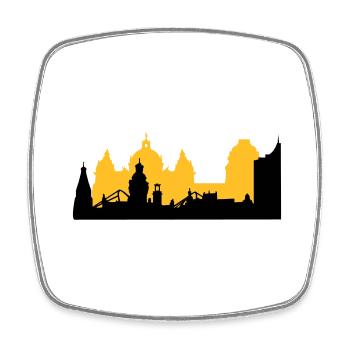 Leipzig Skyline - Magnet carré - blanc - Devant