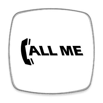 call_me_1c - Magnet carré - blanc - Devant