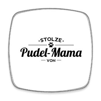 Pudelmama Wunschname - Viereckiger Kühlschrankmagnet - Weiß - Vorne