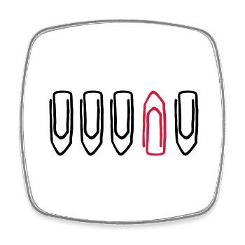 Office Clip - Be different - gift for colleagues - Square fridge magnet - white - Front