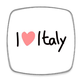I love Italy - Viereckiger Kühlschrankmagnet - Weiß - Vorne