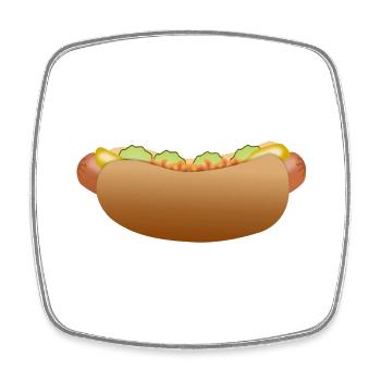 hotdog hamburger fast food cheeseburger4 - Square fridge magnet - white - Front