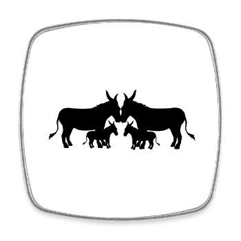 2 children baby child little boy family mom pap - Square fridge magnet - white - Front