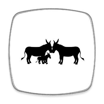 1 baby child little young family mom daddy donkey - Square fridge magnet - white - Front