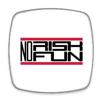 bar no risk no fun claim risk danger - Square fridge magnet - white - Front
