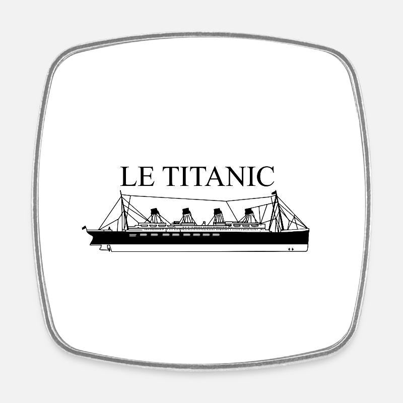 ship titanic - Square fridge magnet - white