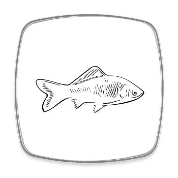 fish - Square fridge magnet - white - Front