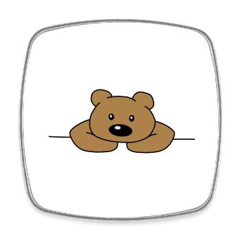 Mignon mignon mignon ours triste ours brun - Magnet carré - blanc - Devant