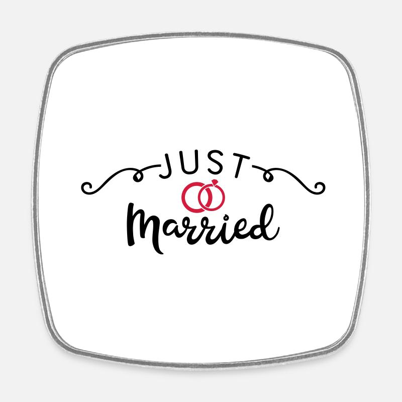 just married - Magnet carré - blanc