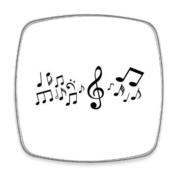 Melodie Musik Noten - Viereckiger Kühlschrankmagnet - Weiß - Vorne