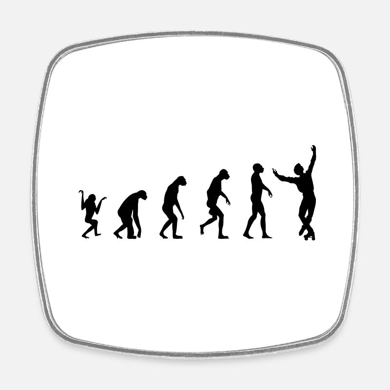 évolution Art Skating Man - Magnet carré - blanc