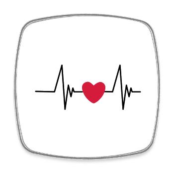 Heartbeat Pulse Frequency Heart Rate Clipart - Square fridge magnet - white - Front