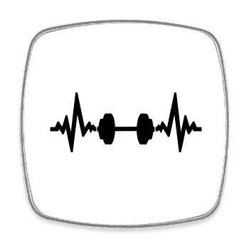 puls frequenz hantel cool design herzschlag train - Viereckiger Kühlschrankmagnet - Weiß - Vorne