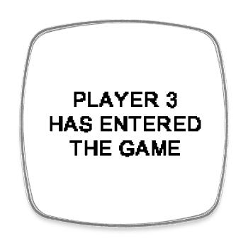 Player 3 baby - Square fridge magnet - white - Front